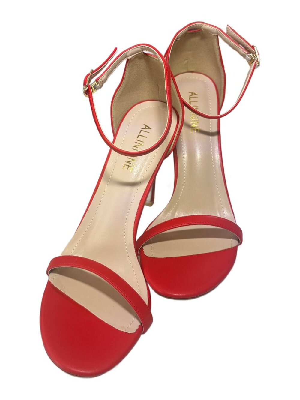 NWOT Women's Ankle Strap High Stiletto Heels Pumps, Height 100mm (8, Red)